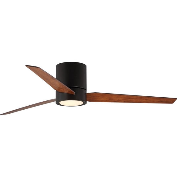 Progress Lighting Braden 3-Light LED Flush Mount Ceiling Fan, Architectural Bronze, White Opal Glass Shade