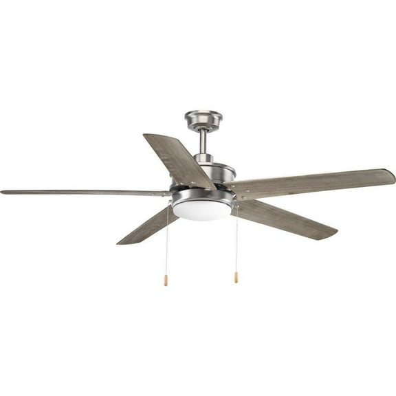 Progress Lighting Whirl 5-Light LED Ceiling Fan, Antique Nickel, White Opal Shade