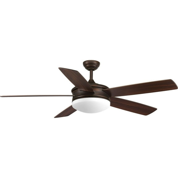 Progress Lighting Fresno 5-Light Ceiling Fan, Antique Bronze, Opal Glass Shade