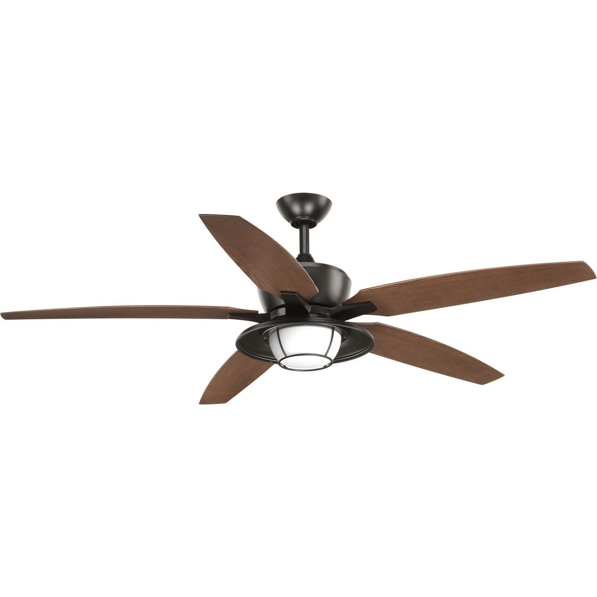 Montague 60-Inch Antique Bronze Ceiling Fan with Walnut Blades and LED Light