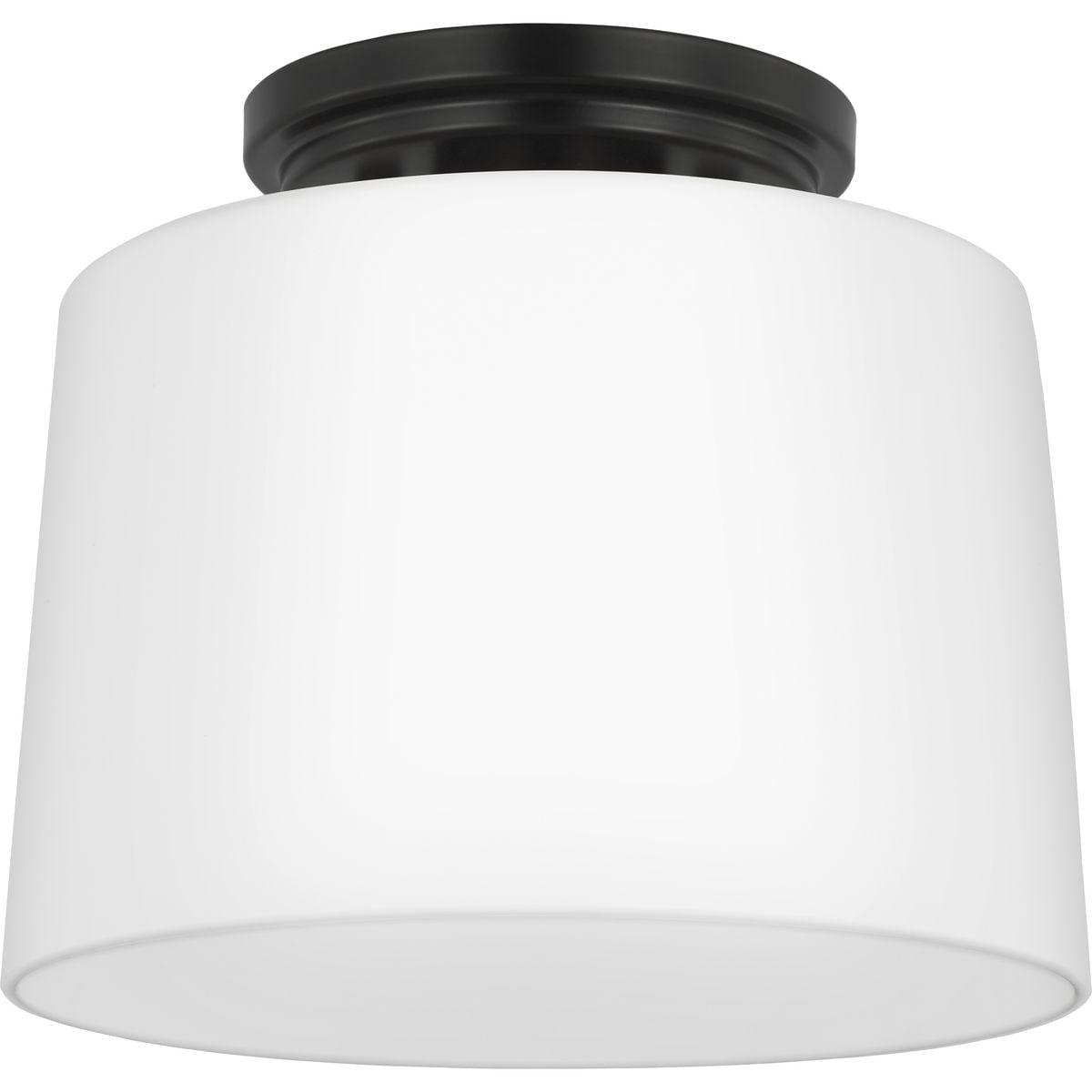 Adley Matte Black and Opal Glass Flush Mount Light
