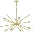 thumbnail image 1 of Progress Lighting Astra 8-Light Chandelier, Satin Brass, Steel, Modern, No Shade, 1 of 7