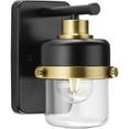 thumbnail image 1 of Progress Lighting Beckner 1-Light Vanity Light, Matte Black, Industrial-Style Shade, 1 of 13