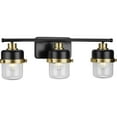 thumbnail image 1 of Progress Lighting Beckner 3-Light Vanity Light, Matte Black, Industrial Shades, 1 of 14