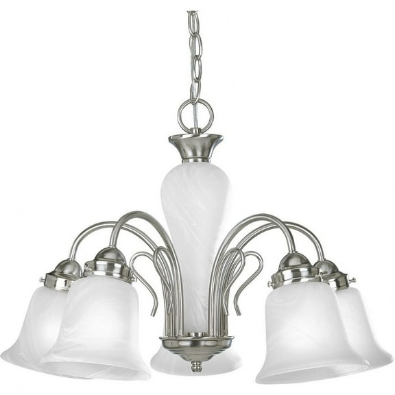 Progress Lighting Bedford Brushed Nickel Traditional/Casual Chandelier w/ 5 Light 100W - P4391-09