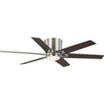 thumbnail image 1 of Progress Lighting Bexar 6-Light Flush Mount Ceiling Fan, Brushed Nickel, Reversible Silver/Dark Cherry Blades, Integrated LED, 1 of 22