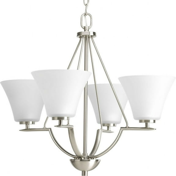 Progress Lighting Bravo Brushed Nickel Contemporary/Soft Chandelier w/ 4 Light 100W - P4622-09
