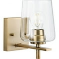 thumbnail image 1 of Progress Lighting Calais 1-Light Wall Sconce, Vintage Brass, Clear Glass Shade, 1 of 6