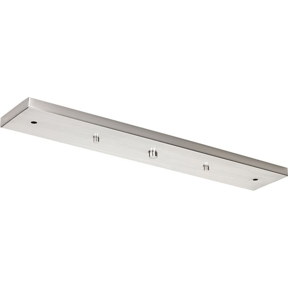 Brushed Nickel Linear Pendant Canopy for 2-3 Lights