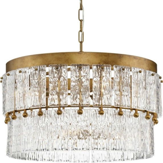 P400367-204-Progress Lighting-Chevall - 6 Light Chandelier In Modern Style-16.37 Inches Tall and 24.87 Inches Wide-Gold Ombre Finish