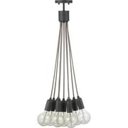 Progress Lighting Cirro Casual Nine-Light Vintage Globe Pendant Light with Clear Glass Globe Shade