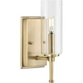 thumbnail image 1 of Elara Collection One-Light New Traditional Vintage Brass Clear Glass Bath Vanity Light, 1 of 10