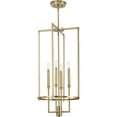 thumbnail image 1 of Progress Lighting Elara 4-Light Foyer Pendant, Vintage Brass, Open Frame, Candelabra Bases, Geometric Styling, 1 of 5