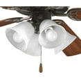 thumbnail image 1 of Progress Lighting Airpro 4-Light Ceiling Fan Kit, LED, Antique Bronze, Alabaster Glass, 1 of 3
