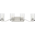 thumbnail image 1 of Lassiter Collection Four-Light Brushed Nickel Clear Glass Modern Bath Vanity Light, 1 of 2
