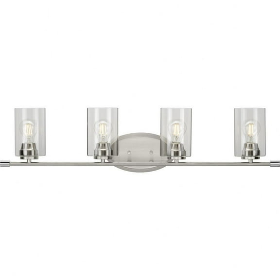 P300279-009-Progress Lighting-Riley - 4 Light - Cylinder Shade in Modern style - 34.38 Inches wide by 8.25 Inches high-Brushed Nickel Finish
