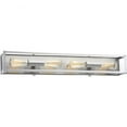 thumbnail image 1 of Progress Lighting Union Square 4-Light Bath Vanity Fixture, Stainless Steel, Clear Glass Panels, 1 of 3