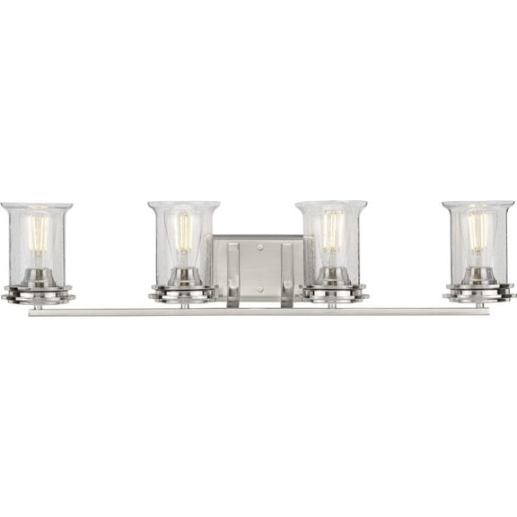 P300275-009-Progress Lighting-Winslett - 4 Light - Cylinder Shade in Coastal style - 33.25 Inches wide by 7.25 Inches high-Brushed Nickel Finish