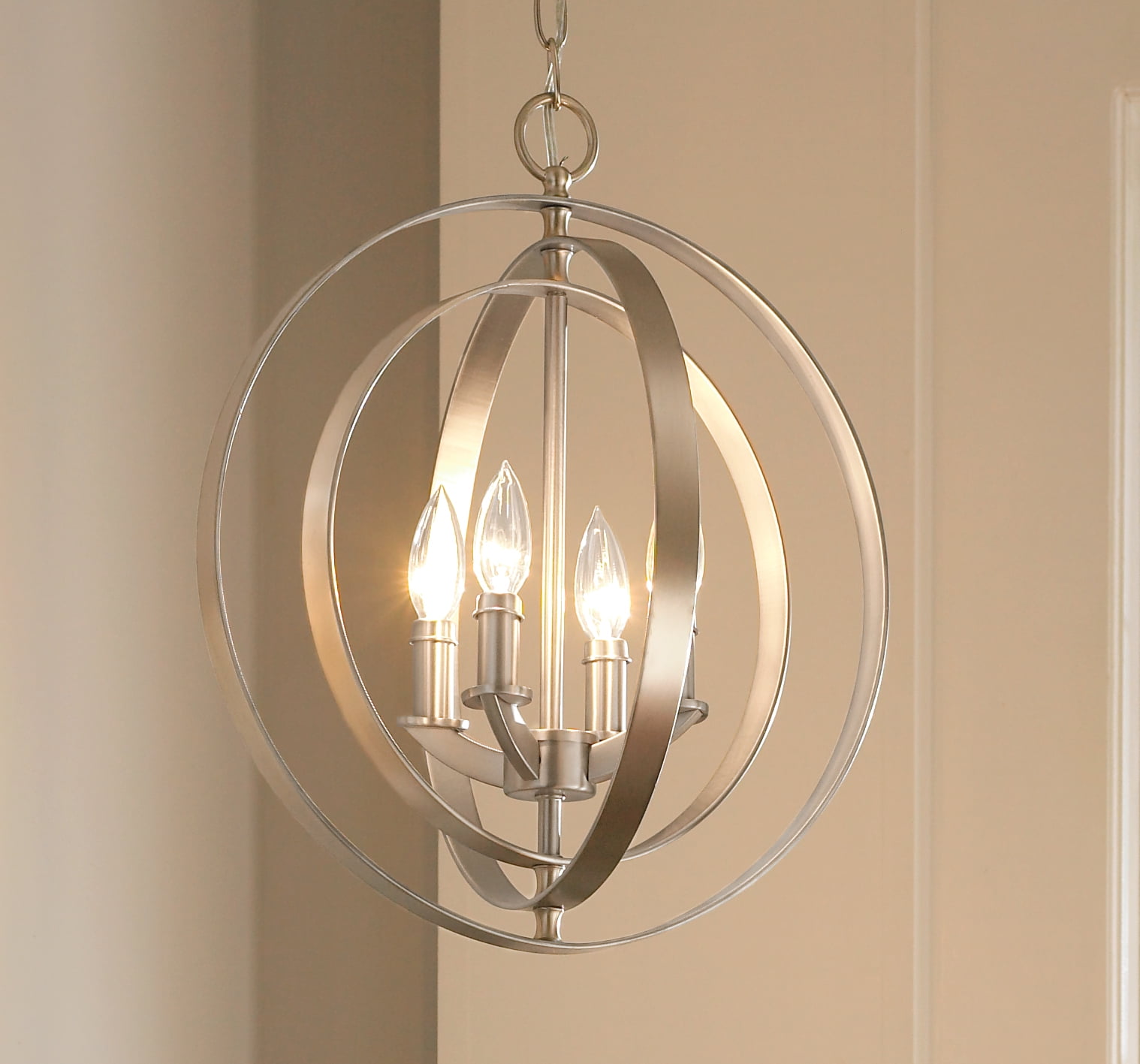 Equinox 4-Light Burnished Silver Globe Pendant