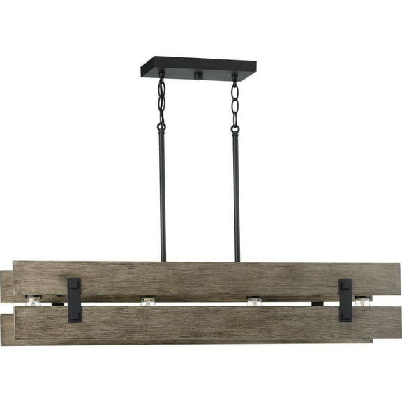 Progress Lighting Hemsworth Collection 4-Light Coastal Chandelier Light Black