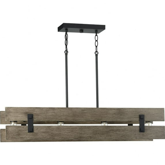 P400229-031-Progress Lighting-Hemsworth - Chandeliers Light - 4 Light in Coastal style - 36 Inches wide by 7.87 Inches high-Black Finish