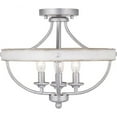 thumbnail image 1 of Progress Lighting Gulliver 4-Light Semi-Flush Galvanized Ceiling Light, Wood Grained Texture Shade, 1 of 6