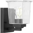 thumbnail image 1 of Gilmour Collection One-Light Modern Farmhouse Matte Black Clear Glass Bath Vanity Light, 1 of 7