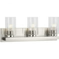 thumbnail image 1 of Goodwin Collection Three-Light Brushed Nickel Modern Vanity Light with Clear Glass, 1 of 5