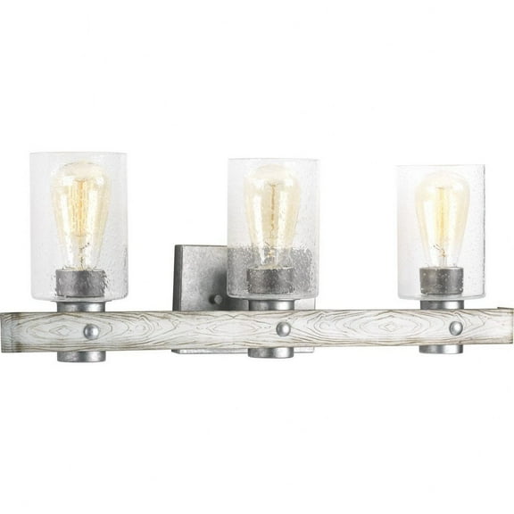 Progress Lighting Gulliver 3-Light Bath Vanity, Galvanized, Shade Included