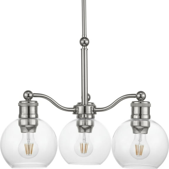 Progress Lighting Hansford 3-Light Chandelier Polished Nickel Industrial Chandelier