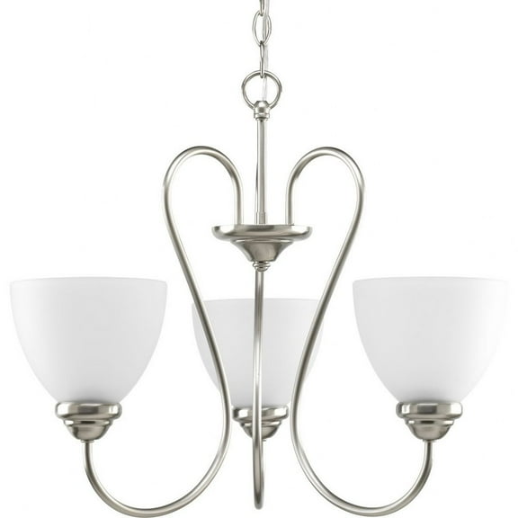 P4664-09-Progress Lighting-Heart - Chandeliers Light - 3 Light in Farmhouse style - 21.69 Inches wide by 18 Inches high-Brushed Nickel Finish