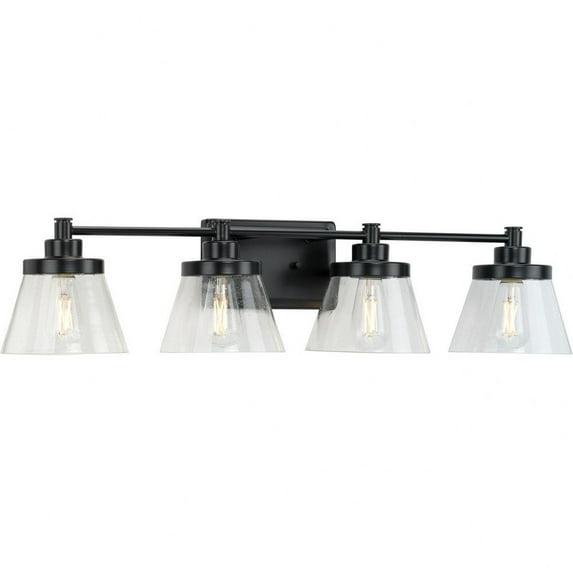 P300351-31M-Progress Lighting-Hinton - 4 Light Bath Vanity In Farmhouse Style-7.75 Inches Tall and 7.12 Inches Wide-Matte Black Finish