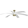 thumbnail image 1 of Insigna Collection 72-in Six-Blade Vintage Brass Contemporary Ceiling Fan with Matte White Blades, 1 of 4