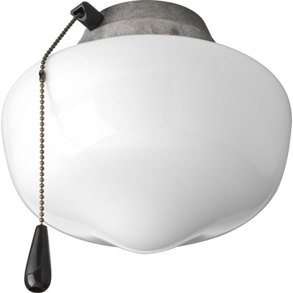 Progress Lighting Airpro Collection, 1-Light Ceiling Fan Light Kit, Galvanized Finish, White Opal Glass Shade