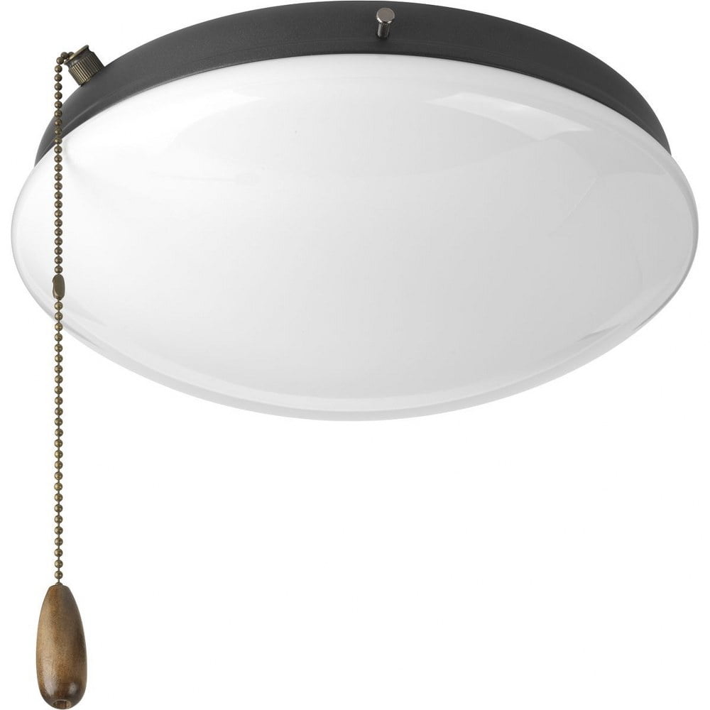 Progress Lighting Airpro Collection, 2-Light Ceiling Fan Light Kit, Steel, Graphite Finish, Opal Glass Shade