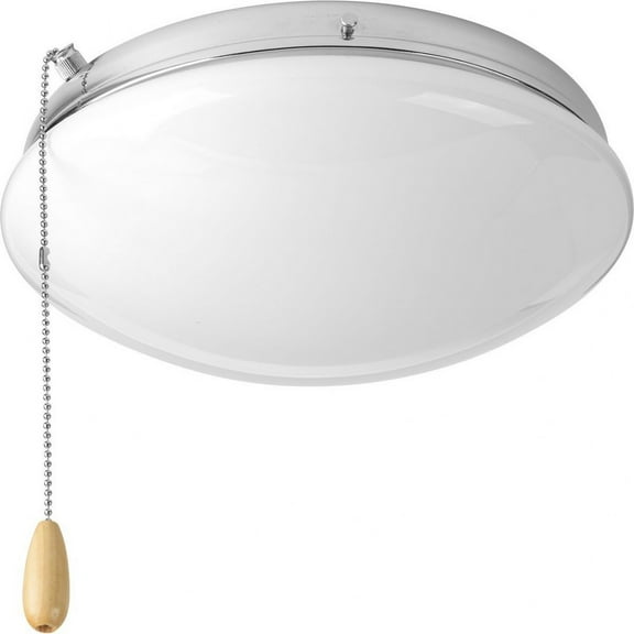 Progress Lighting, Airpro, 2-Light Ceiling Fan Light Kit, LED, Polished Chrome, Opal Glass Shade