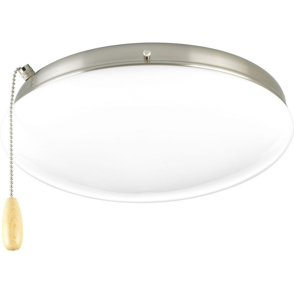 Brushed Nickel LED Ceiling Fan Light Kit with Opal Glass