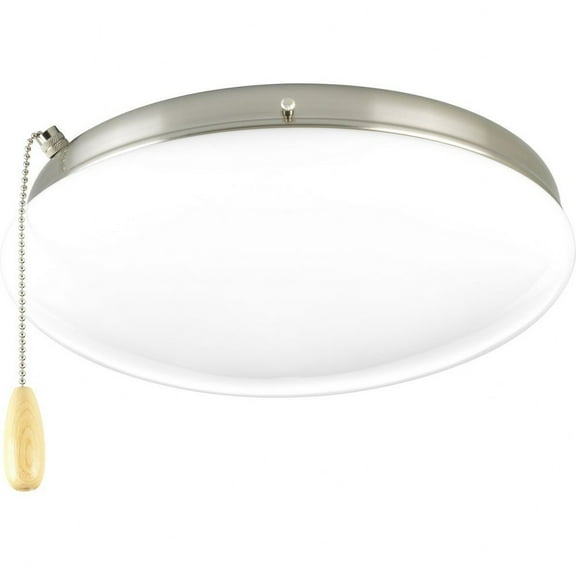 Progress Lighting Airpro 2-Light Ceiling Fan Kit, Steel, Brushed Nickel, Opal Glass Shade, LED Bulbs, 3000K, 800 Lumens