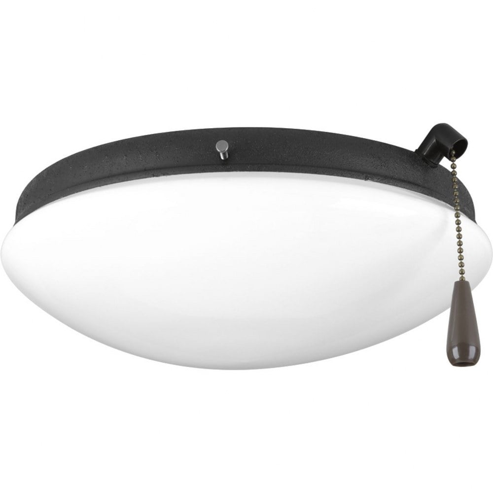 Forged Black LED Ceiling Fan Light Kit with Opal Glass Shade