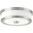 thumbnail image 1 of Progress Lighting Bezel Collection 1-Light LED Flush Mount, Brushed Nickel, Etched White Glass Shade, 1 of 3