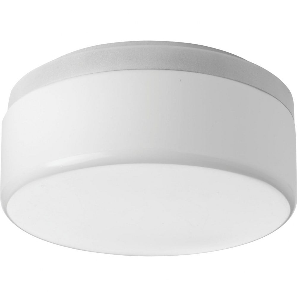 Maier White Glass LED Drum Flush Mount Light