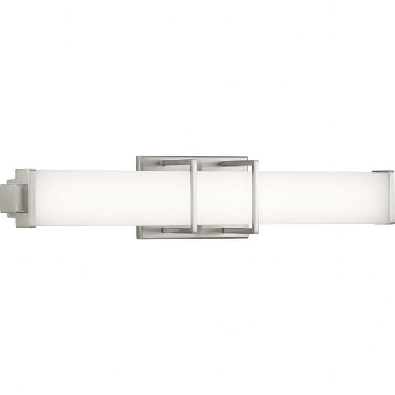 Progress Lighting Phase 2.2 1-Light LED Brushed Nickel Linear Bath Fixture with Acrylic Shade