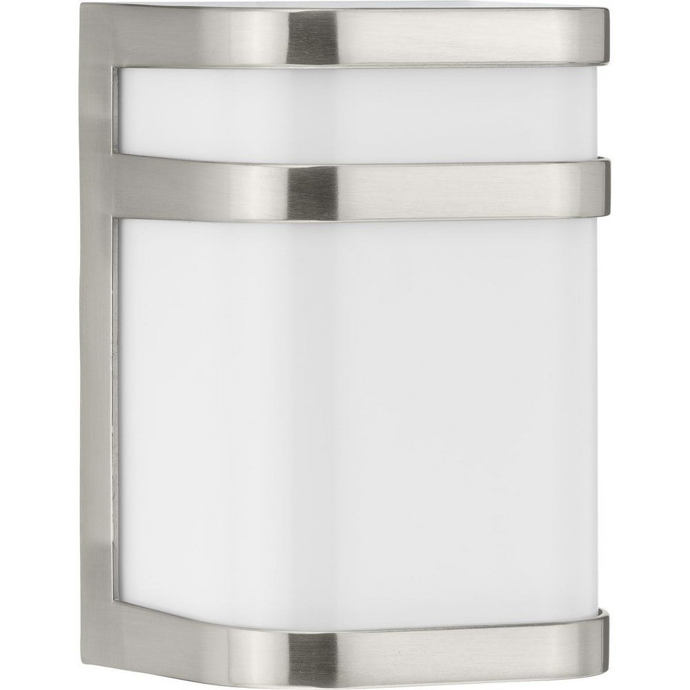 Brushed Nickel LED Outdoor Wall Lantern with Acrylic Shade