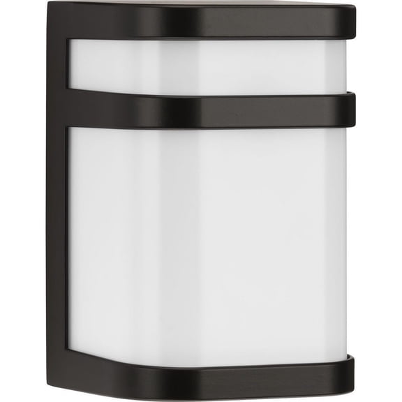 Progress Lighting Valera 1-Light LED Wall Lantern, Brushed Nickel, Matte White Acrylic Shade