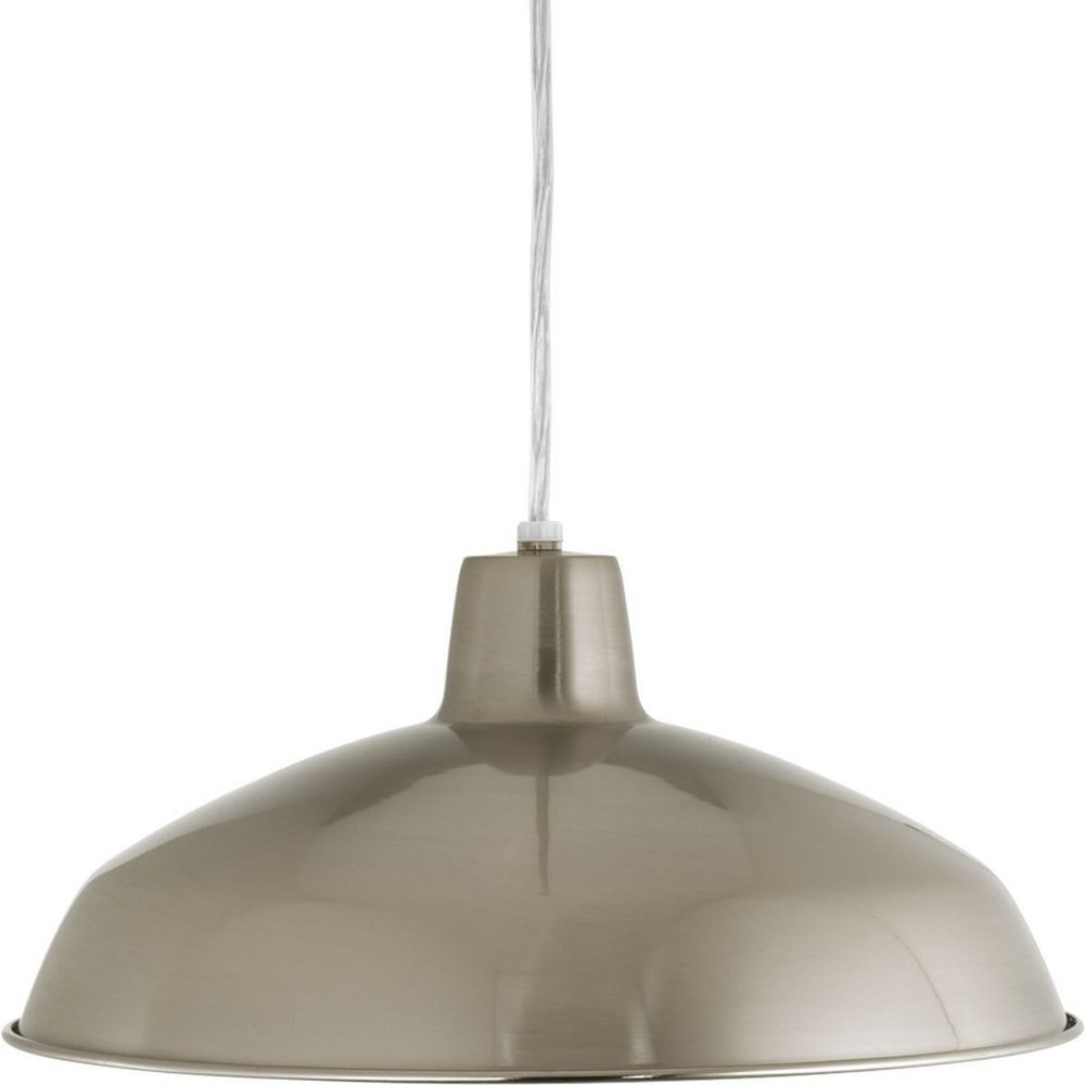 Brushed Nickel 16'' LED Pendant Light with Metal Shade