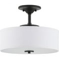 thumbnail image 1 of Progress Lighting Inspire 1-Light LED Semi-Flush Mount in Graphite with Summer Linen Shade, 1 of 10