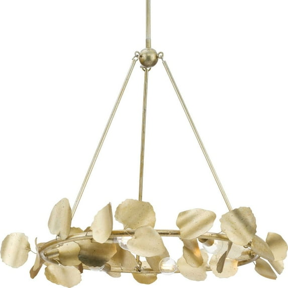 P400359-176-Progress Lighting-Laurel - 6 Light Chandelier In Modern Style-25.5 Inches Tall and 28 Inches Wide-Gilded Silver Finish
