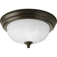 thumbnail image 1 of Progress Lighting, Melon Collection, 1-Light Flush Mount, Brushed Nickel, Alabaster Glass Shade, 1 of 2