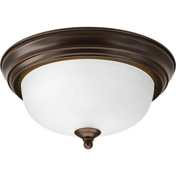 P3924-20ET-Progress Lighting-Dome Glass - 5.5 Inch Height - Close-to-Ceiling Light - 1 Light - Bowl Shade - Line Voltage - Damp Rated-Antique Bronze