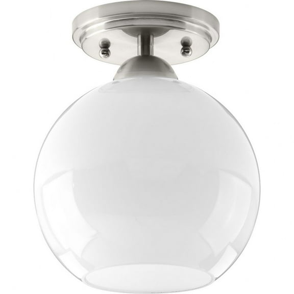P350075-009-Progress Lighting-Carisa - Close-to-Ceiling Light - 1 Light in Mid-Century Modern style - 7.38 Inches wide by 8.75 Inches high-Brushed
